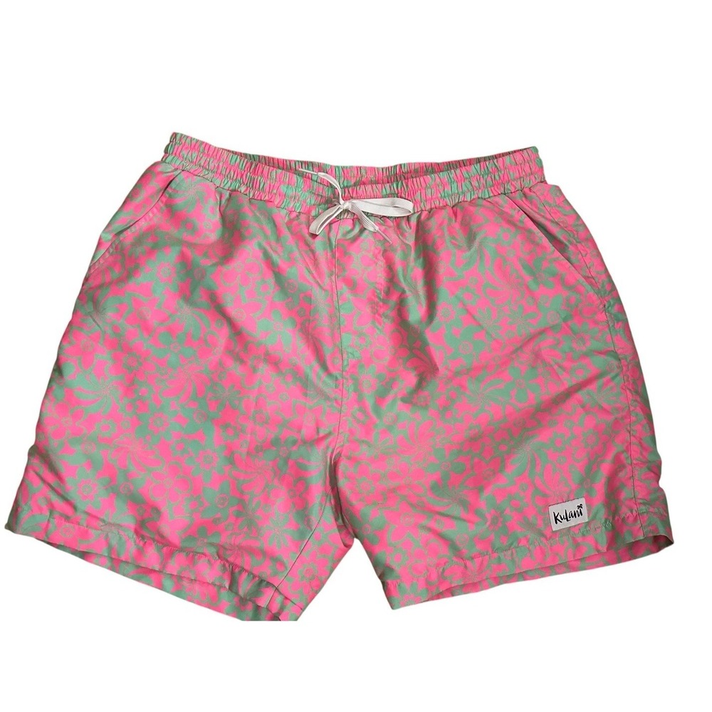 Kulani Kinis Floral Swim Trunks Mens‎ XL Lined Resort Beach Vacation Shorts